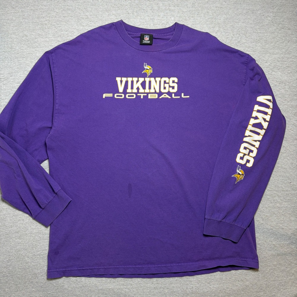 NFL Mens Minnesota Vikings Long Sleeve Shirt 2XL Purple Football Team Apparel